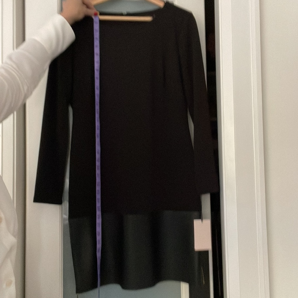 NWT - Ivanka Trump LBD. Size 12. Faux leather trim with zipper at bottom.